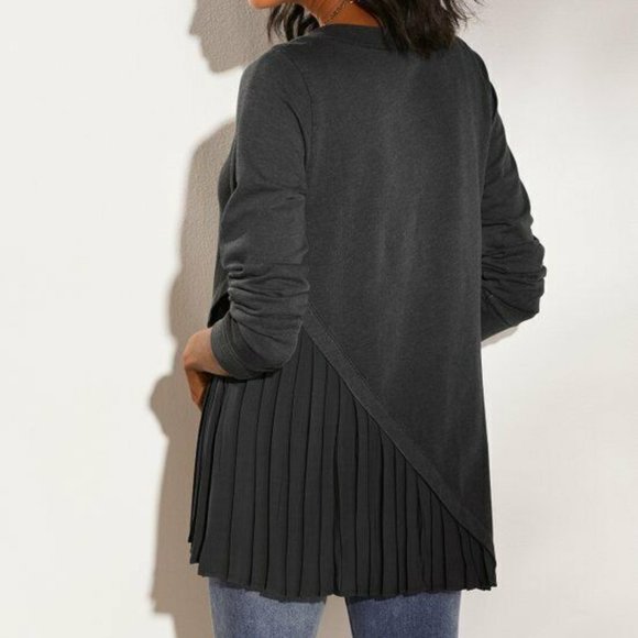 Soft Surroundings Tops - NWOT Soft Surroundings Elevate Ruffle Bottom Sweatshirt Top Black Size 3X H12281